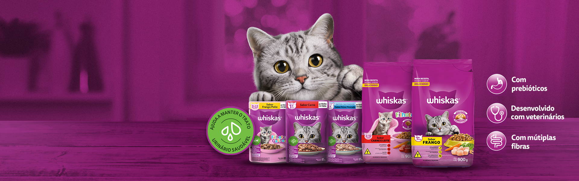 Alimenta o e cuidados com o gato WHISKAS Brasil